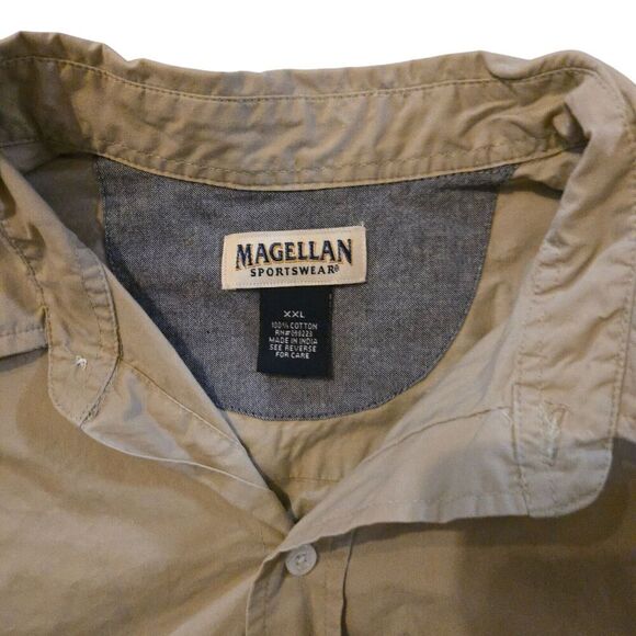 Magellan XXL Cotton India Tan Outdoors Button Down Khaki Gorp Core - Picture 3 of 5